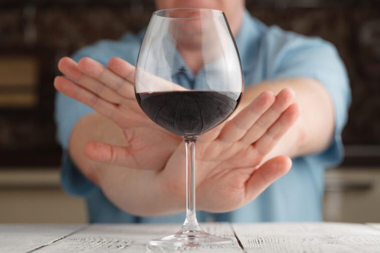rejet d'un verre de vin
